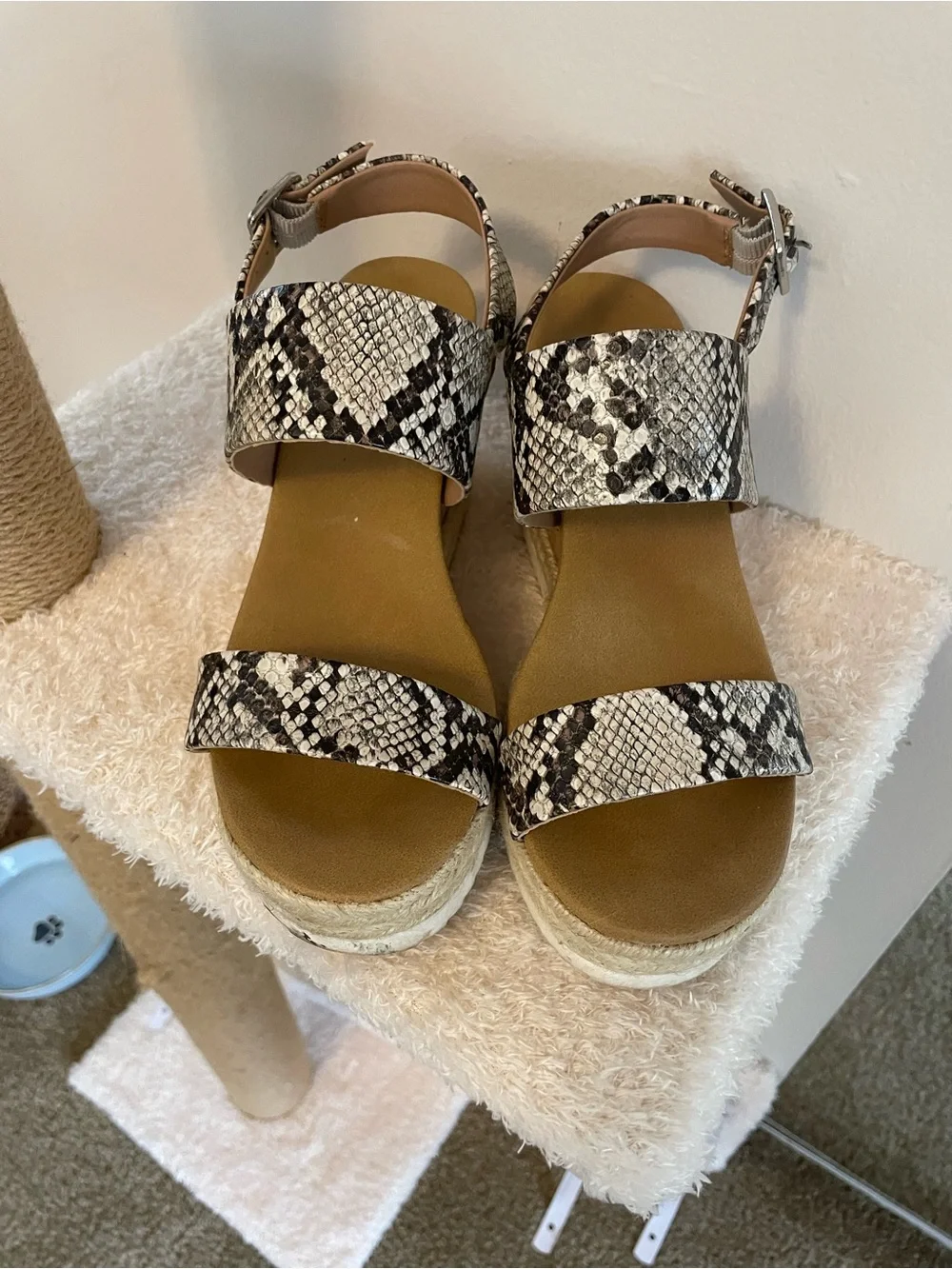 Dolce Vita Snake-Print Espadrille Platform Sandals - Tan/Brown